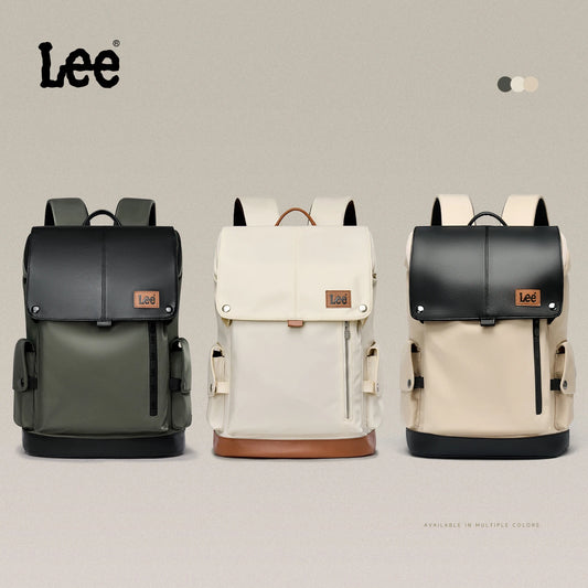 LEE Korean Style Flip Leather Backpack | 16 Inch Laptop Bag - Product Photo 1