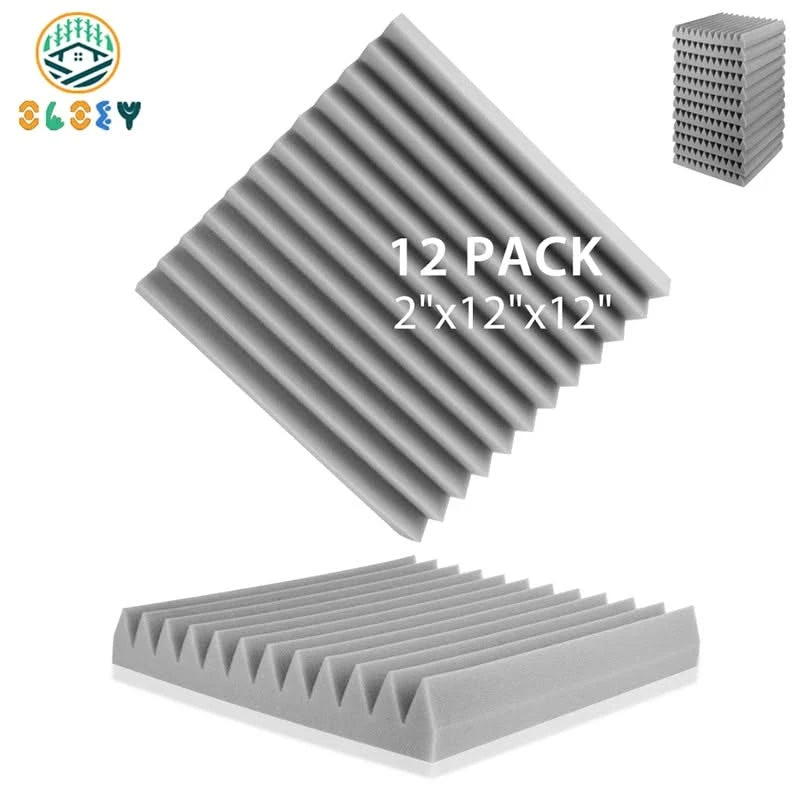 12-Pack Soundproof Foam Panels – Acoustic Wall Panels for Studio & Home
