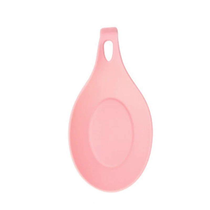 Silicone Spatula Holder Placemat – Heat-Resistant Kitchen Utensil Rest Tray & Countertop Protector - Pink