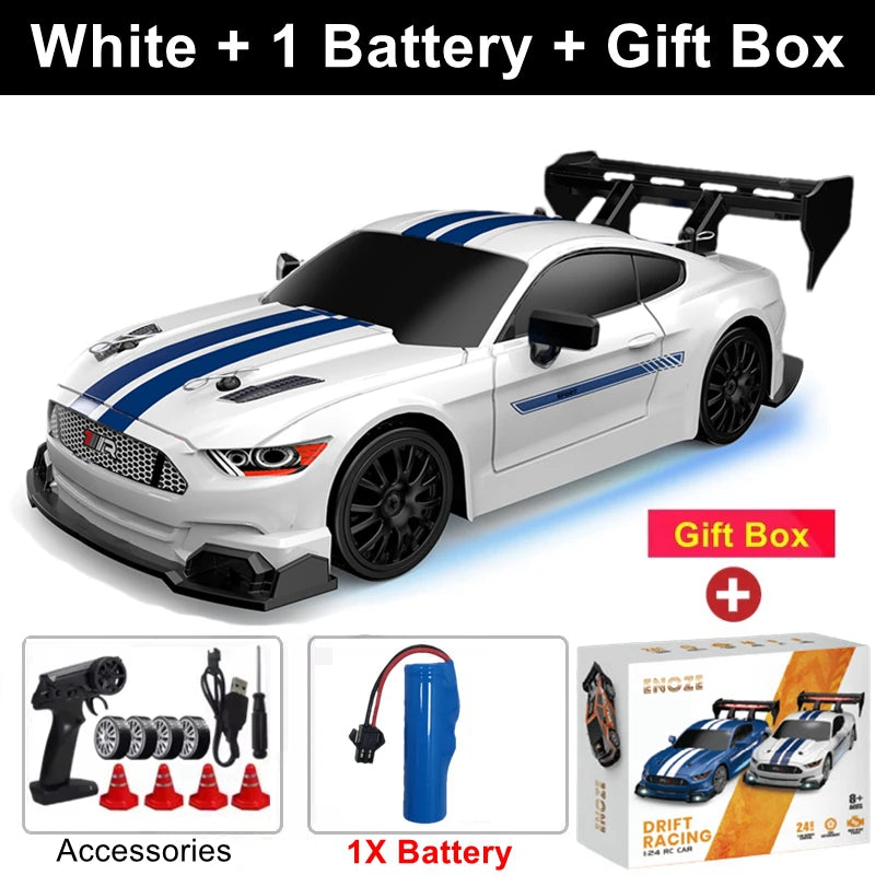1:24 Scale 4WD RC Drift Car GTRPRO / AE86PRO Model – 2.4G High-Speed Remote Control 4x4 Drift Racing Vehicle Toy with Rechargeable Lithium Battery - GTRPRO White 1B Box