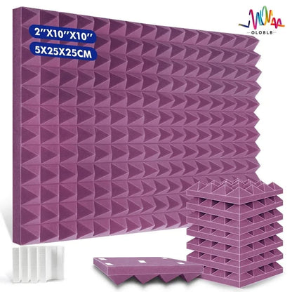 Acoust Insulation Foam Wall Panel - 12Pcs Self-Adhesive Soundproof Pad