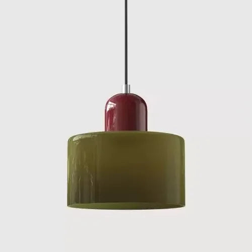 Vintage Stained Glass Chandelier Light Fixture – Modern Retro E27 Pendant Lamp in Pink, Orange, Green & White - Warm White - Brown1