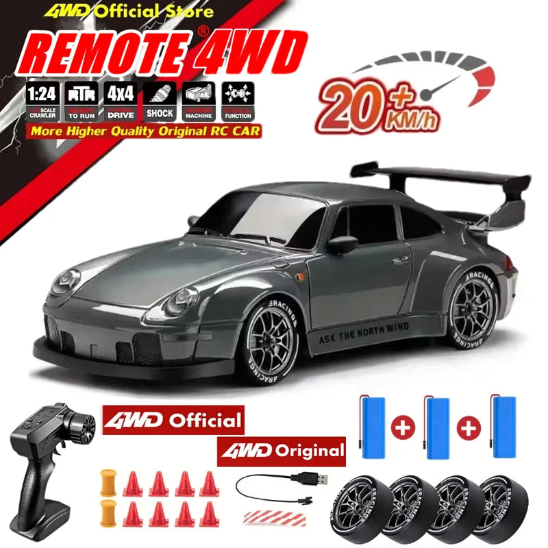1:24 Scale 4WD RC Drift Car Model 933 – 20KM/H High Speed 2.4G 4x4 Remote Control Racer with Rechargeable Lithium Battery - Product Photo 1