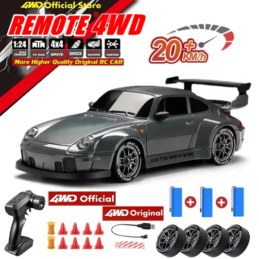 1:24 Scale 4WD RC Drift Car Model 933 – 20KM/H High Speed 2.4G 4x4 Remote Control Racer with Rechargeable Lithium Battery - Product Photo 1