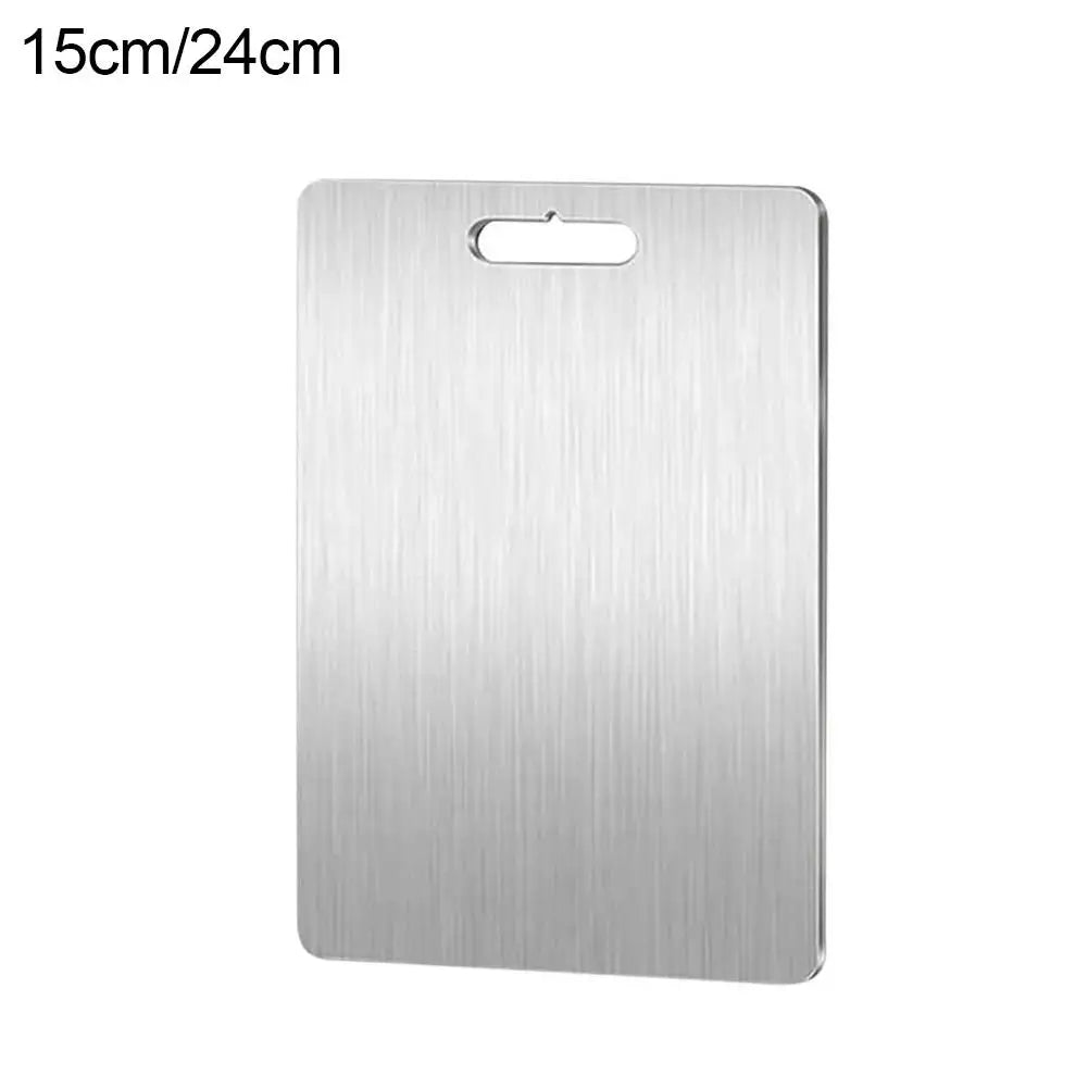 Heavy-Duty Stainless Steel Chopping Board – Antibacterial Heat-Resistant Prep Board for Meat & Fruits - 15 x 24cm