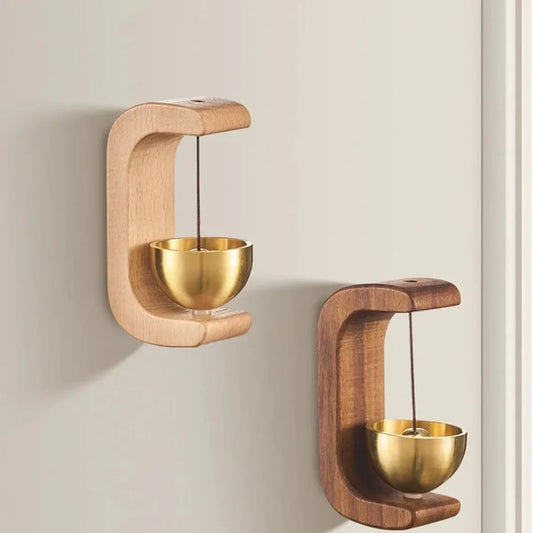 Wooden Entrance Doorbell Wind Chime – Wireless Magnetic Hanging Door Bell Ornament for Home, Shop & Office Decor - Product Photo 1