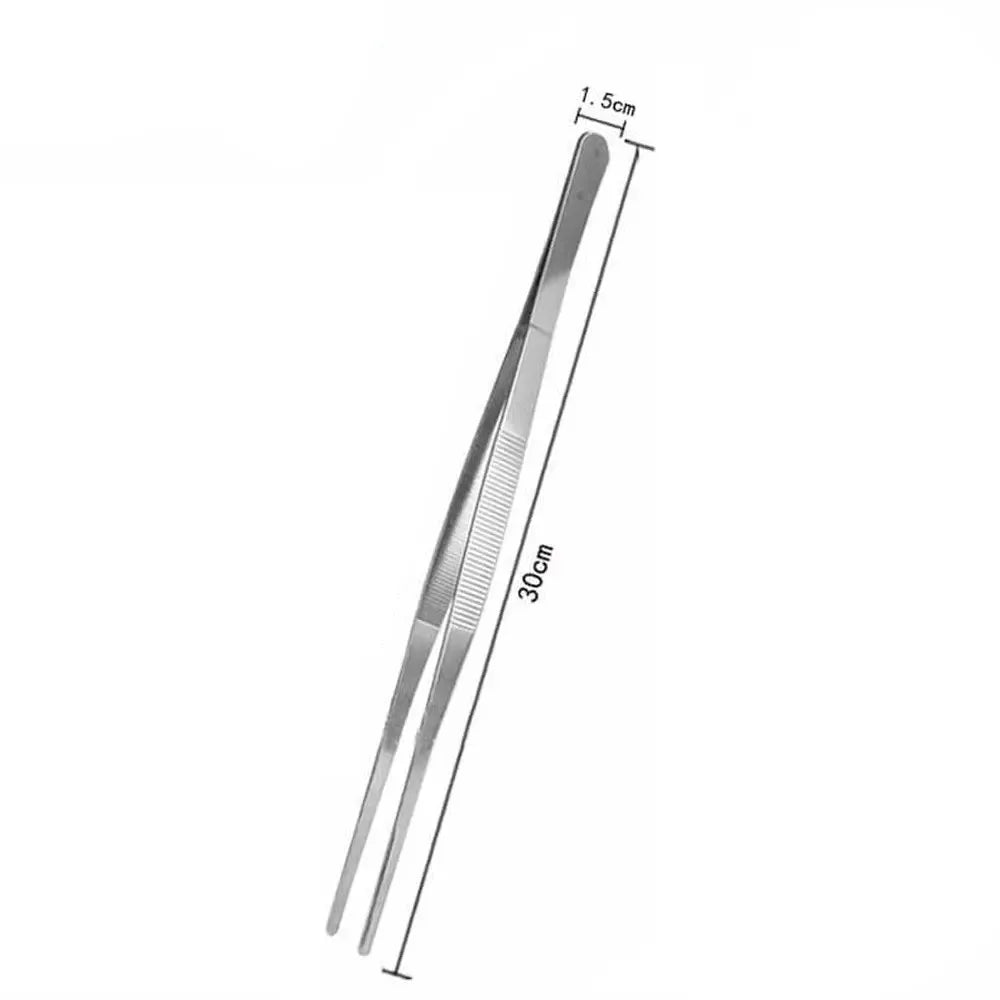 Multifunction Stainless Steel Grill Tongs – Precision Churrasco Tweezers Clip for BBQ, Buffet & Kitchen - 30cm