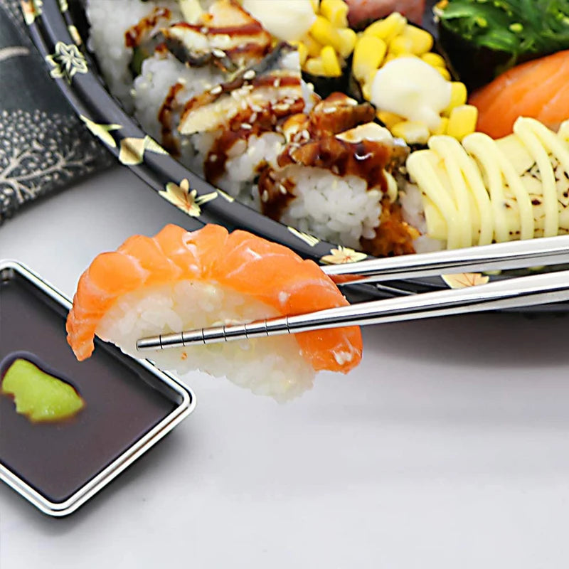 304 Stainless Steel Non-Slip Metal Chopsticks – Eco-Friendly Asian Dining Set for Sushi, Noodles & Asian Food - Product Photo 4