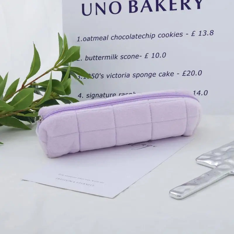 Creative Fluffy Pillow-Shaped Pencil Bag - A4