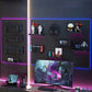 Wall-Mounted No-Punch Storage Board for Gaming Room, Study, Living Room