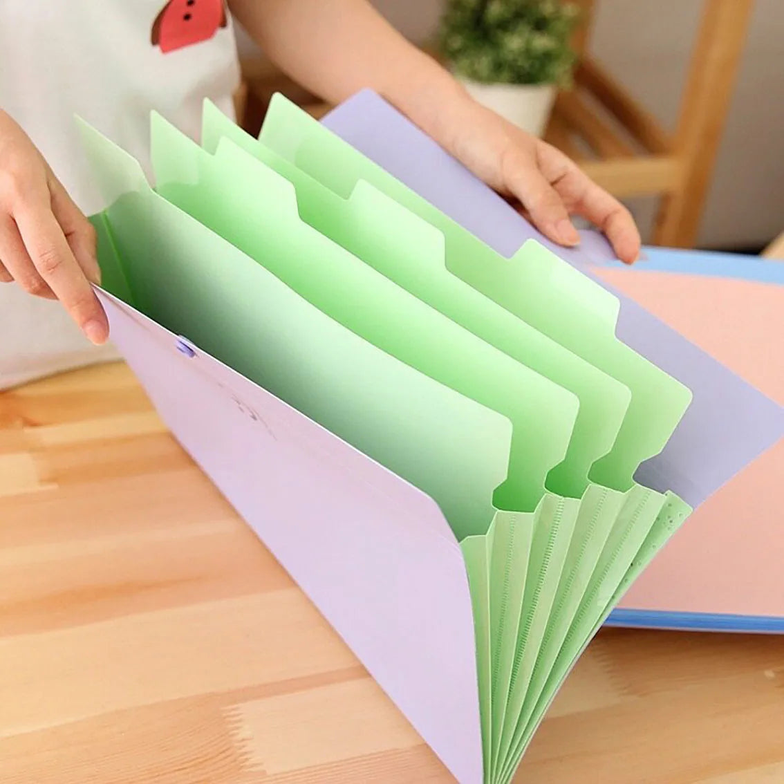 Portable A4 Accordion Document Folder – 5-Pocket Expanding Storage Bag for School & Office - Product Photo 5