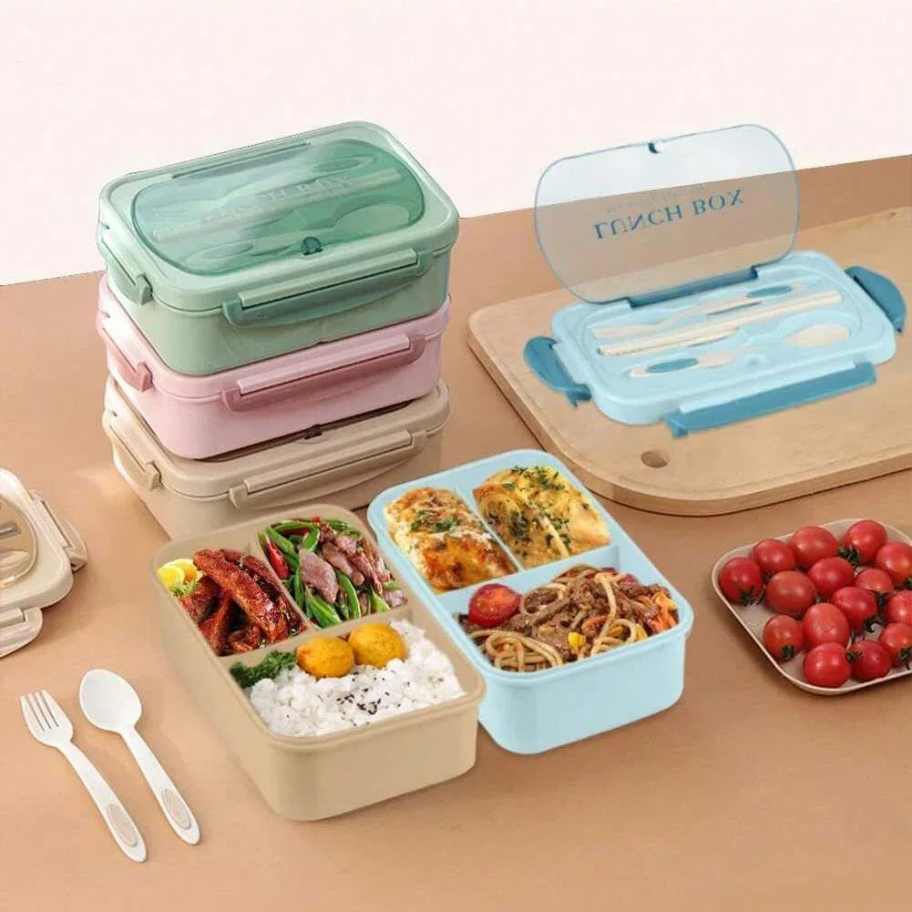 Adult Bento Box with 3 Compartments Lunch Container for Men Women Portable Lunchable Food Storage Back To School Microwave Safe - Product Photo 5
