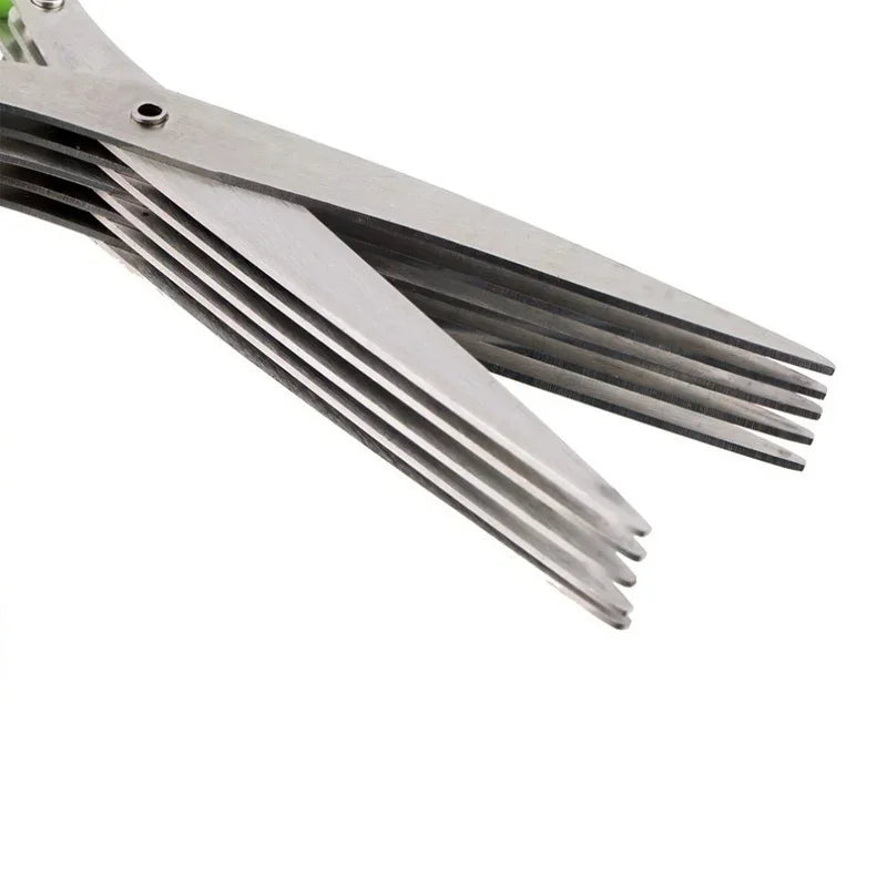3/5 Layer Stainless Steel Kitchen Scissors – Fast Herb Chopper & Scallion Cutter for Cooking - 5 Layers