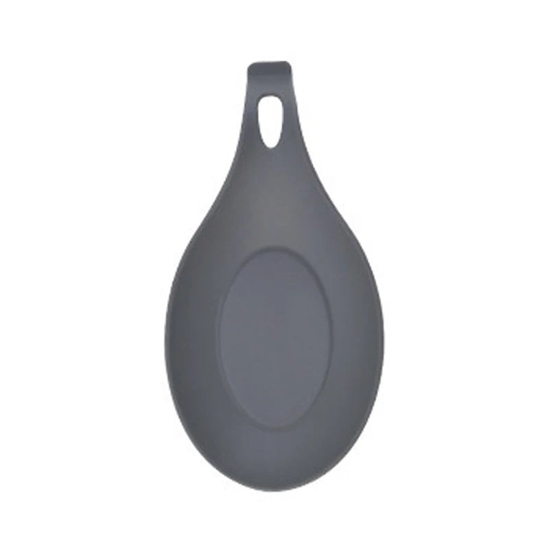 Silicone Spatula Holder Placemat – Heat-Resistant Kitchen Utensil Rest Tray & Countertop Protector - Grey