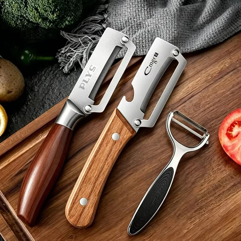 Stainless Steel Fruit & Vegetable Peeler – Ultra-Sharp Kitchen Scraping & Slicing Tool with Ergonomic Handle - 3pcs