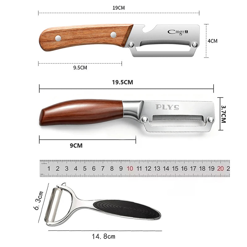 Stainless Steel Fruit & Vegetable Peeler – Ultra-Sharp Kitchen Scraping & Slicing Tool with Ergonomic Handle - Product Photo 6