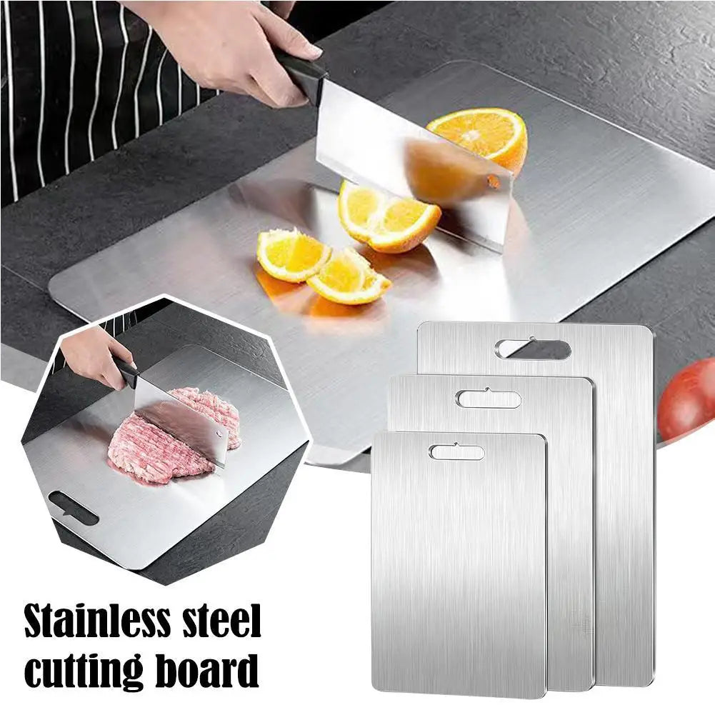 Heavy-Duty Stainless Steel Chopping Board – Antibacterial Heat-Resistant Prep Board for Meat & Fruits - Product Photo 2