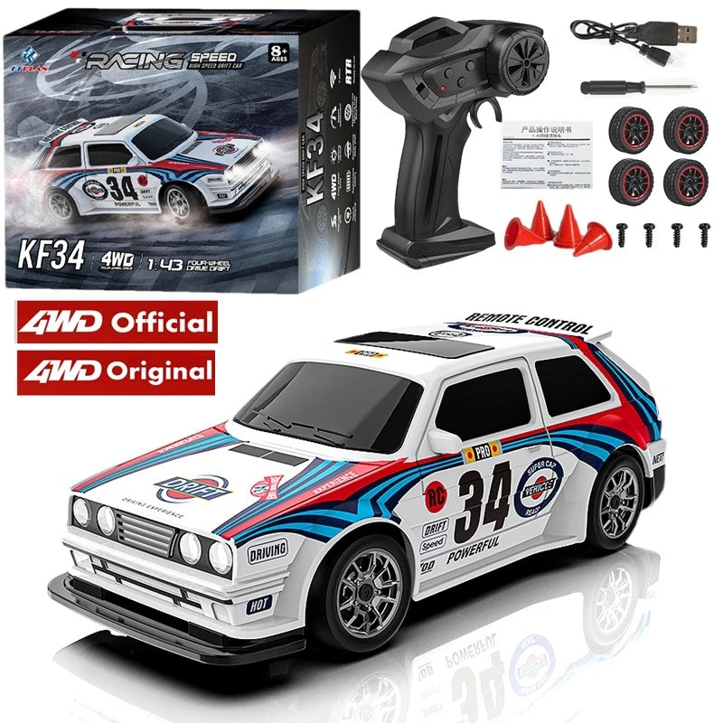 1:43 Scale 4WD RC Drift Car – 2.4GHz High-Speed Remote Control 4x4 Racing Toy with Rechargeable Lithium Battery for Kids & Adults - 1-43 White Gift Box - China Mainland