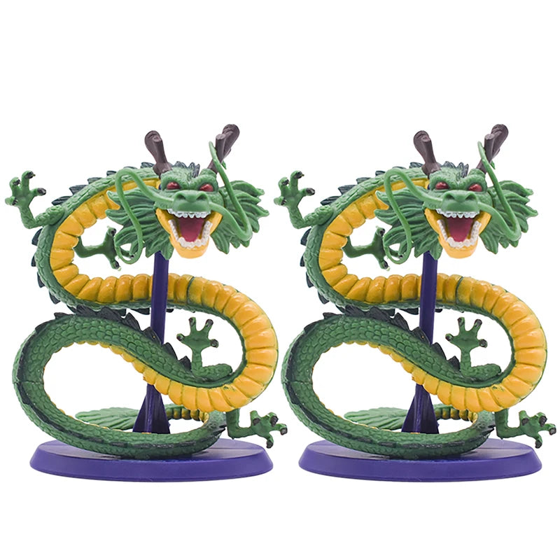 Bandai Dragon Ball Z Shenron Cyan Dragon & Son Goku Anime Figure – 10cm Handmade PVC Statue Model Toy for DBZ Fans & Desk Decor - 2pcs no box