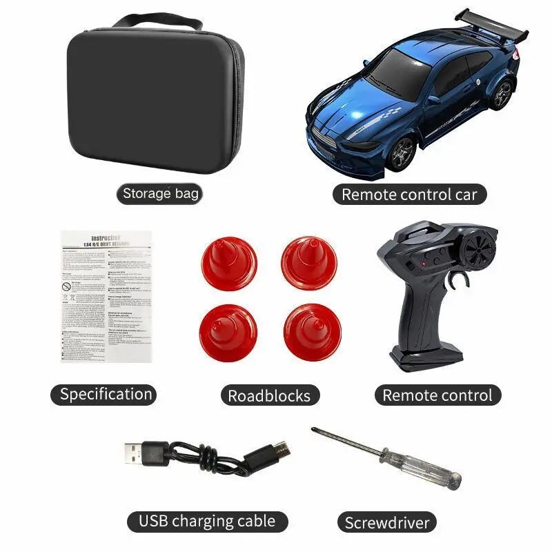 2026 New Kf20 1:64 Drift Rc Car Four-wheel Remote-Controlled Racing Car Full Proportions Desk Competition Toy Boys Ideal Gifts. - KF20-B-Storage bag. 1