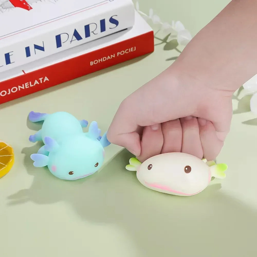 Axolotl Squeeze Ball Antistress Squishy Set – Cute Fish Slow Rising Stress Relief & Stretch Fidget Toy for Kids & Adults (1-4 Pcs) - Product Photo 4