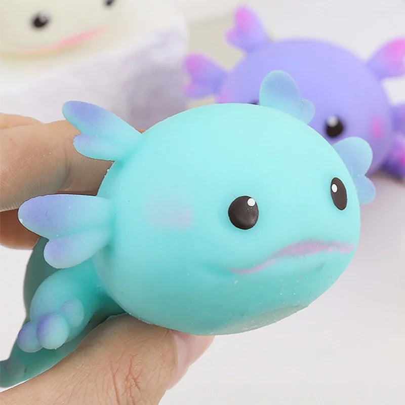 Axolotl Squeeze Ball Antistress Squishy Set – Cute Fish Slow Rising Stress Relief & Stretch Fidget Toy for Kids & Adults (1-4 Pcs) - Product Photo 1