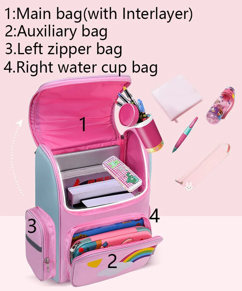 Cute Unicorn Rainbow Eyes Girls Backpack - Product Photo 4