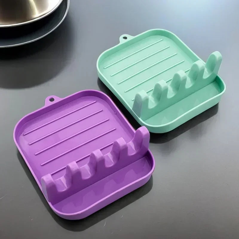 Eco-Friendly PP Pot Lid & Spatula Storage Rack – Kitchen Countertop Draining Organizer for Utensils - Product Photo 3