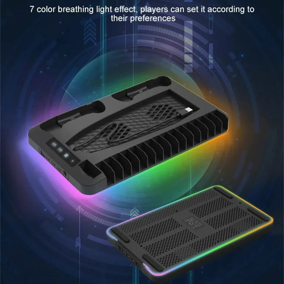 GAMINJA PS5 Charging Dock Station & Cooling Fan Vertical Stand