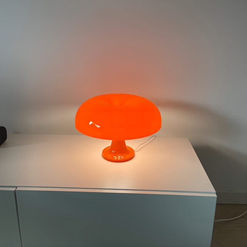 Minimalist Orange Mushroom Lamp – Vintage Ambient Glow Bedside Lighting