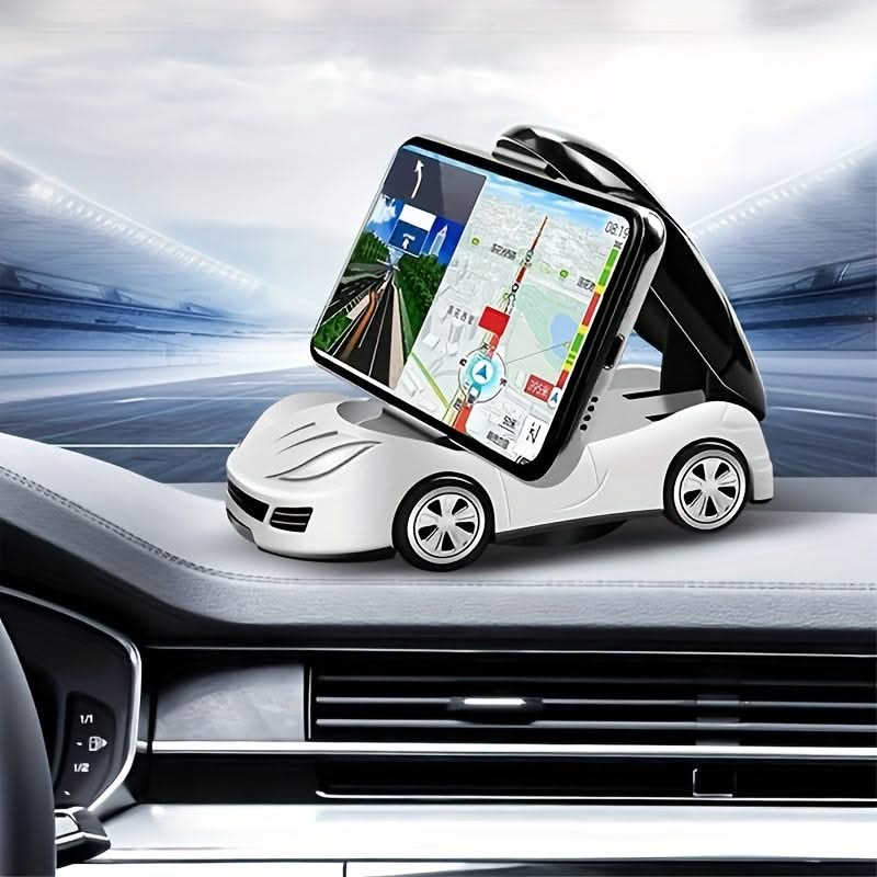 Car Model Phone Stand – Foldable 360° Rotation Dashboard Holder for Mobile
