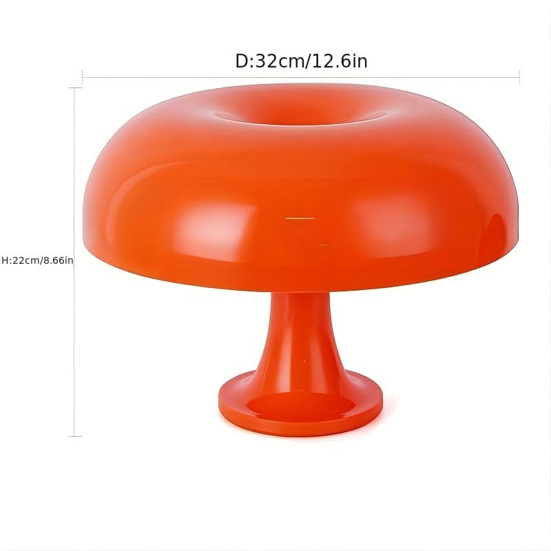 Minimalist Orange Mushroom Lamp – Vintage Ambient Glow Bedside Lighting